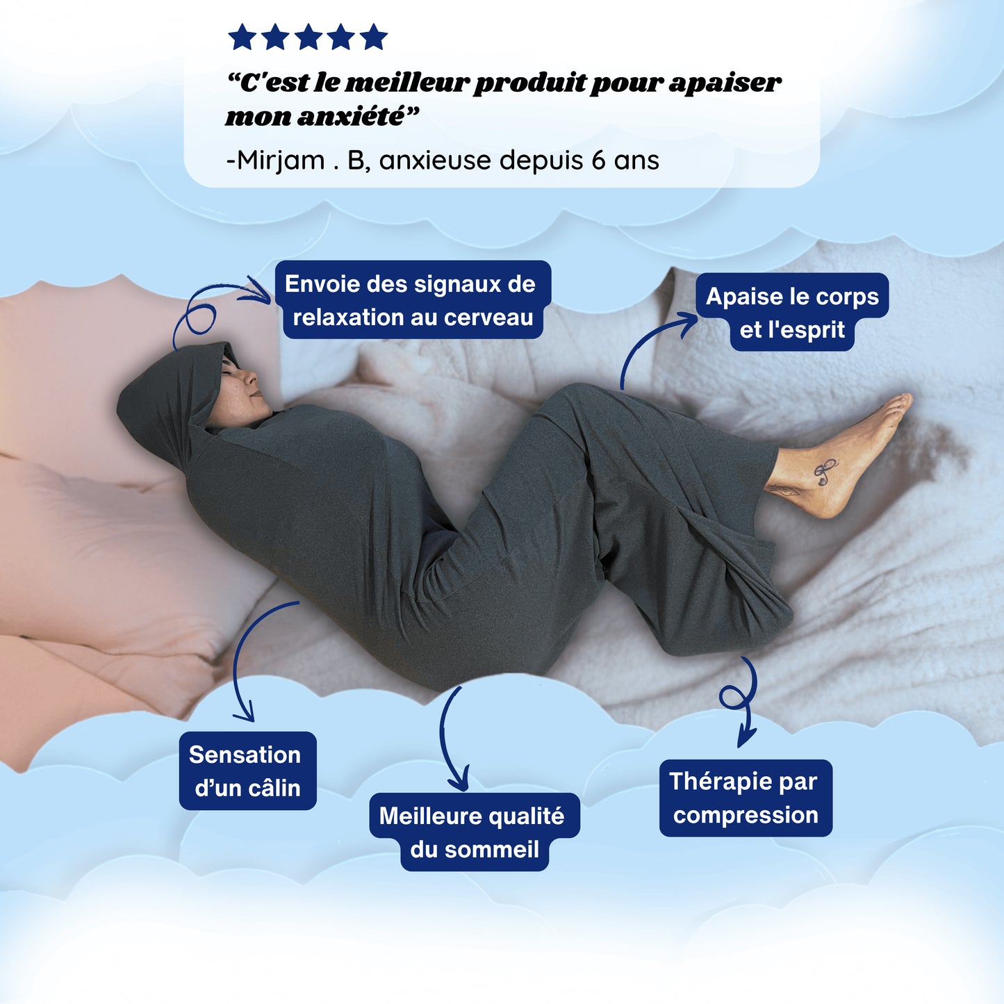 Câlin Calinéa utilisé pour soulager l’anxiété et le stress.